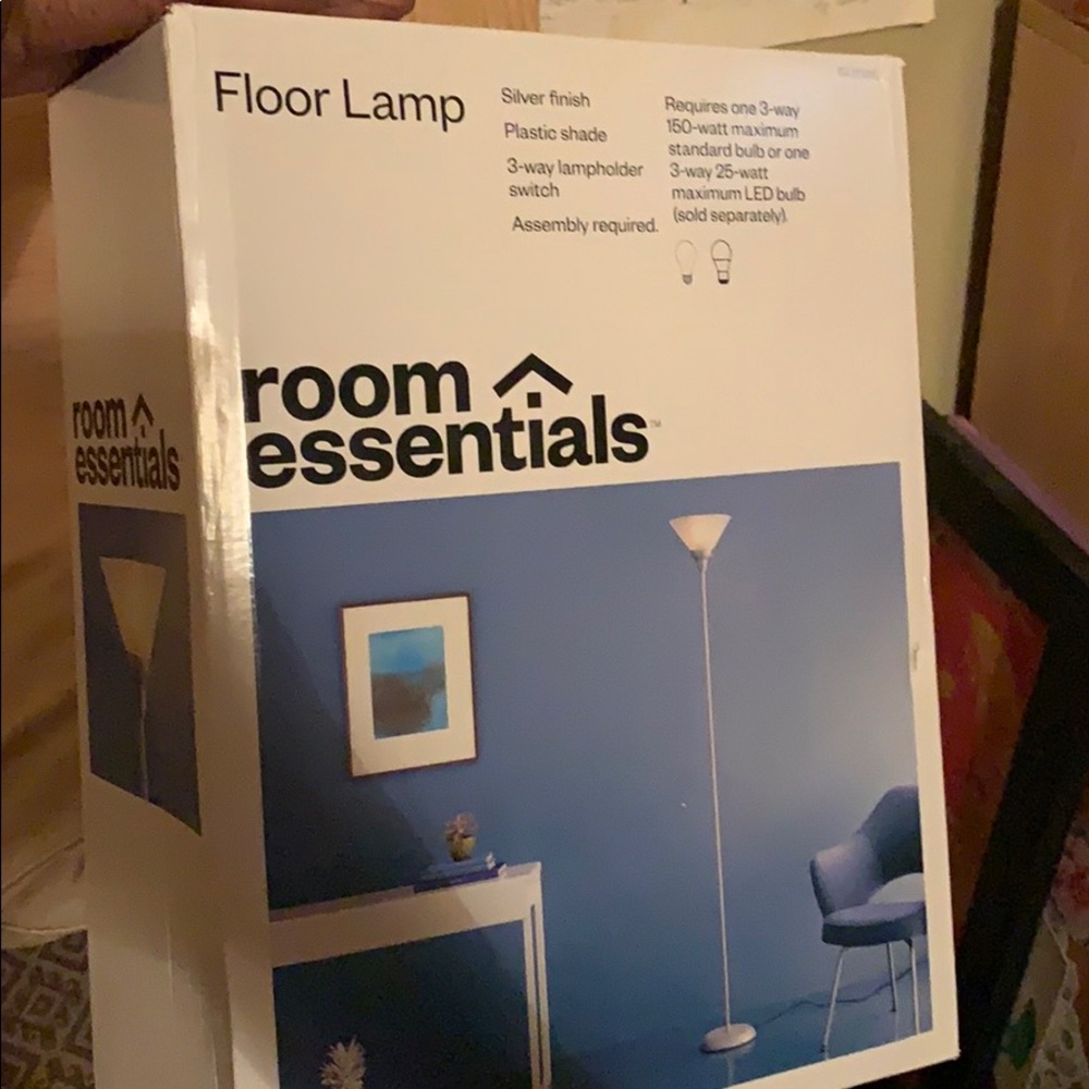 SILVER FINISH FLOOR LAMP